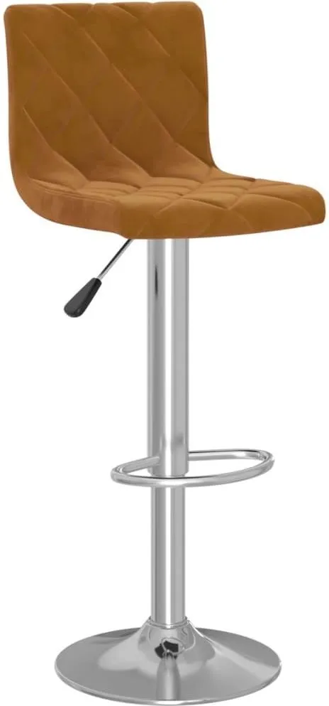 Vidaxl Stołek Barowy Brązowy Obity Aksamitem 13452 333674 13452-333674