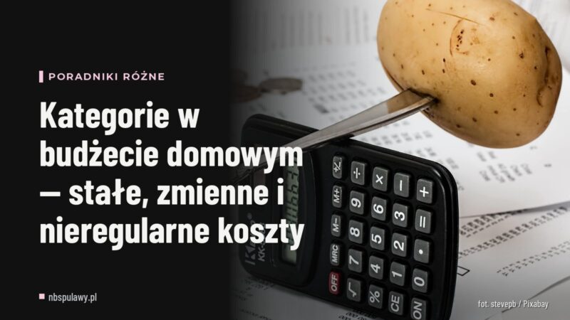 Kategorie w budżecie domowym — stałe, zmienne i nieregularne koszty