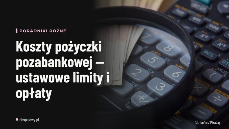 Koszty pożyczki pozabankowej — ustawowe limity i opłaty