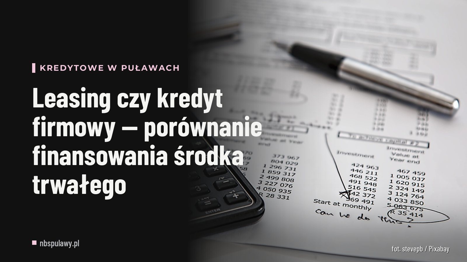 Leasing czy kredyt firmowy — porównanie finansowania środka trwałego