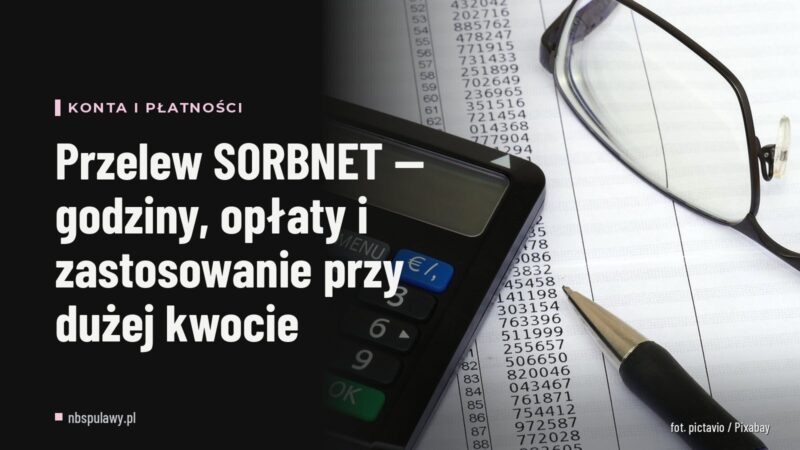Przelew SORBNET — godziny, opłaty i zastosowanie przy dużej kwocie