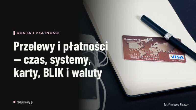 Przelewy i płatności — czas, systemy, karty, BLIK i waluty