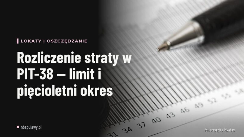 Rozliczenie straty w PIT-38 — limit i pięcioletni okres
