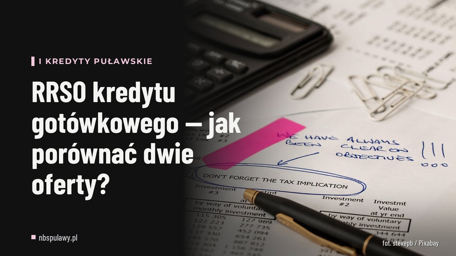 RRSO kredytu gotówkowego — jak porównać dwie oferty?