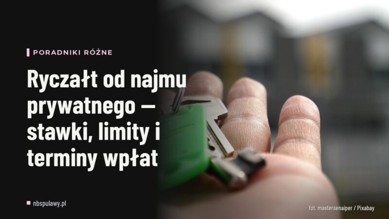 Ryczałt od najmu prywatnego — stawki, limity i terminy wpłat