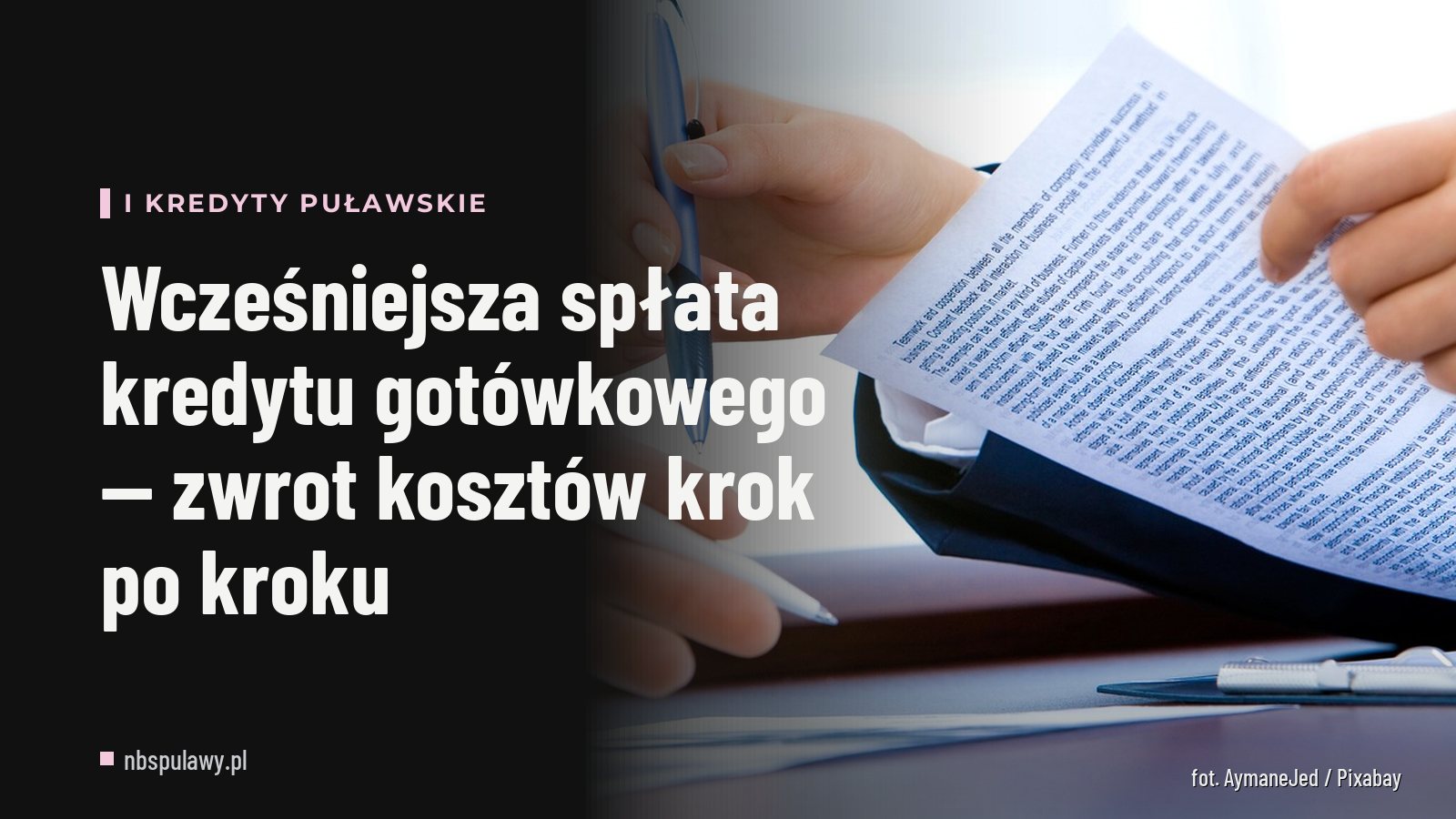 Wcześniejsza spłata kredytu gotówkowego — zwrot kosztów krok po kroku